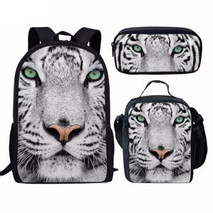 3 unids/set personalizado, mochilas escolares con estampado de tigre fresco para niños, mochilas, mochila de hombro, mochila para niños, cartera