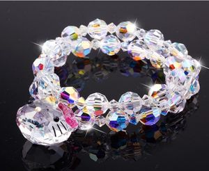 Lindo gatito de cristal austriaco Bracelets para gato para mujeres Niñas Hermosas Padres Kids Maestros Diseñadores Diseñadores Bacera Baczuelo Joyería