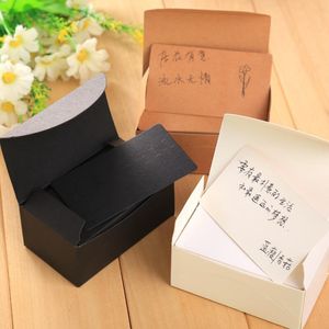 Cute Black White Kraft Paper Memo Pad Note 90-100pages Pads Colored Words Leave Message Cards Planner Stickers for Students Gifts