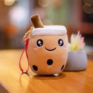 Mignon Bubble Tea Porte-clés Doux En Peluche Jouet Pendentif En Peluche Boba Poupée Kawaii Sac À Dos Sac Décor Cadeaux D'anniversaire pour Filles Enfants 10 cm C0526