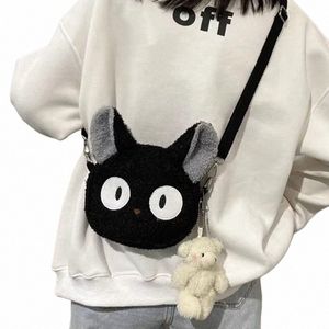 Lindo Carto Menger Anime Peluche Gato Oso Bolso cruzado Kawaii Pequeñas mujeres Niñas Bolso de hombro Monedero Bolsa de lápiz labial Fi 20Xb #