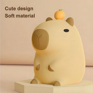 Cute Cartoon Capybara Silicone Night Light USB Rechargeable Timing Dimming Sleep Lamp for Childrens Room Decor 231220