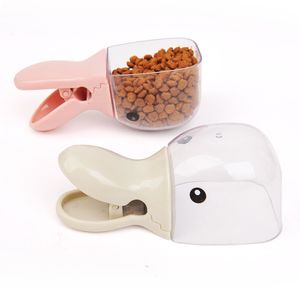 Bonita cuchara de plástico para comida de mascotas con dibujos animados, cuchara multiusos para comida de perros y gatos, suministros de alimentación para mascotas, azul y rosa