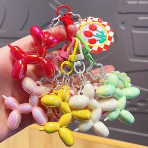 Porte-clés en forme de ballon acrylique coloré pour chien, cadeau exquis, pendentif créatif avec nœud, intérieur de voiture féminin, dessin animé, vente en gros