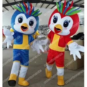 Costumes de mascotte d'oiseaux de couronne colorés mignons Halloween personnage de dessin animé tenue costume de Noël tenue de fête en plein air unisexe vêtements publicitaires promotionnels