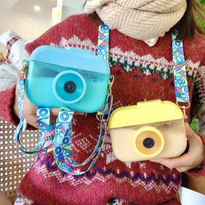 Simpatica fotocamera creativa, bottiglie d'acqua, ragazza, cuore, versione coreana di bicchieri di plastica personalizzati con cordino di grande capacità