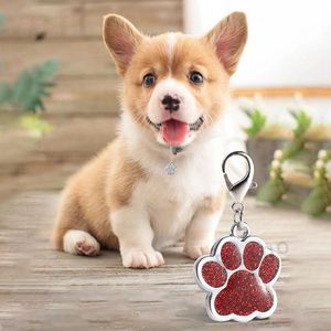 Mignon chien patte en forme d'étiquette pour animaux de compagnie nom marque porte-clés carte d'identité porte-clés métal chiot chat cou pendentif porte-clés en gros 6 couleurs DBC