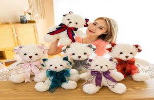 Mignon ita Dressing fille ours poupée en peluche ss noeud ruban peluche poupée doux blanc ours en peluche jouet Muppet Ragdoll9810974