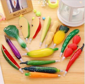 Bolígrafo de plástico con forma de fruta Kawaii, bolígrafo creativo de verduras para niños, estudiantes, papelería, regalo, bolígrafo de gel