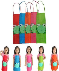 Enfants mignons enfants enfants imperméables tablier dessin animé grenouille imprimé fille belle peinture de cuisine tablier 5 couleur disponible1083654