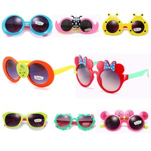 4 Styles de mode belles lunettes de soleil pour enfants lunettes d'été pour bébés garçons filles enfants lunettes de soleil de bande dessinée pare-soleil 12 pièces/lot livraison gratuite