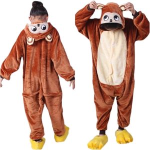 carino pigiama per bambini morbido flanella scimmia cosplay animale tutina pigiama per 3-10 anni bambino ragazzi ragazze casa indumenti da notte vestiti 201104