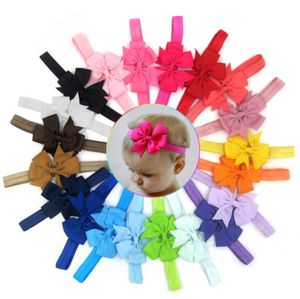 Cute Kids Ribbon Bow Tie Diadema DIY Grosgrain Bows Bandas elásticas para el cabello Accesorios para el cabello 30 colores