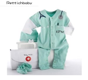 Mignon nouveaux vêtements d'été pour bébé même médecins poitrine Mini bébé barboteuse Y2003207754103