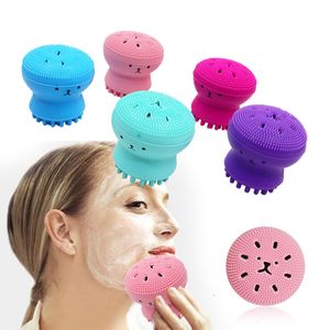 Cepillo de limpieza facial de silicona de pulpo lindo Material de grado alimenticio de calidad suave Limpiador facial Exfoliante de poros Herramienta de lavado Exfoliante Cuidado de la piel