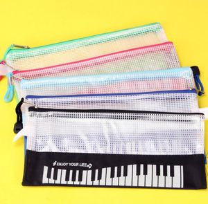 Mignon sac à crayons porte-stylo maison articles divers pochette sacs Musical Piano clavier porte-crayon école papeterie SN2989