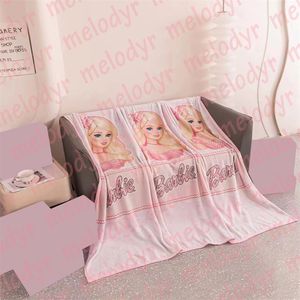 Couvertures roses mignonnes, tapis de lit de maison, couverture de sieste pour enfant fille, lettre imprimée, châle en flanelle douce, couverture de luxe chaude pour voyage