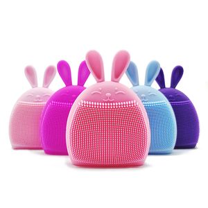 Brosse de nettoyage du visage en Silicone en forme de lapin mignon, brosses de lavage du visage, nettoyeur de pores, exfoliant, gommage du visage, outils de soins de la peau 059