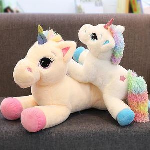 Cute Rainbow Unicorn Plush Doll Lucky Star Pegasus Plush Toy Pillow Factory Venta al por mayor DHL o UPS gratis