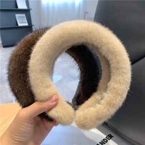 Cute Real Mink Fur Headband Womens Ladies Fashional Hair Band Hair hoop Decor Hair