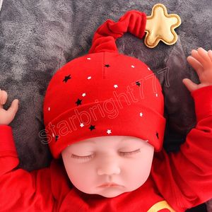 Linda estrella bebé sombrero Otoño Invierno rojo Navidad bebé niño niña sombrero suave algodón infantil gorro recién nacido fotografía Prop