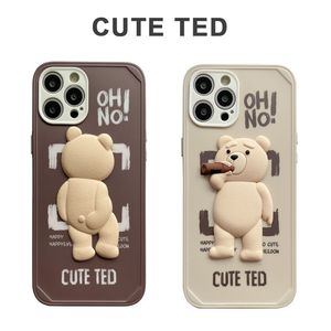 Mignon Teddy Téléphone étuis pour iPhone 13 12 11 Pro Max Xs XR X SE 7 8 plus Silicone Cartoon étui de protection
