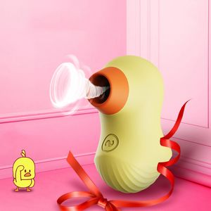 Lindo Pato Amarillo Vibrador Vagina Succionador Pecho Pecho Succión Vibración Masajeador Punto G Estimulador de Clítoris Niñas Juguetes Sexuales Regalo de San Valentín ZL0113