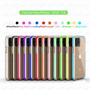 Cyberstore Coques de téléphone portable en TPU transparent bicolore Coque antichoc pour iPhone 11 12 Pro Max Xs XR Coque Samsung Note 10 S10