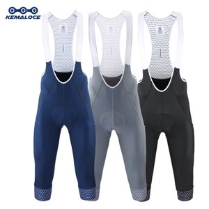 Cyclisme Cuissard KEMALOCE Hommes Cyclisme 3/4 Pantalon Short Blanc Bleu/Noir/Gris 5D Gel Pad VTT Vélo Cuissard Top Qualité Séchage Rapide Vélo Culotte 230718