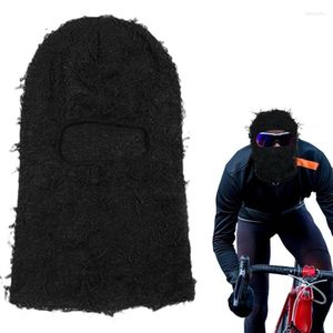 Casquettes de cyclisme Balaclavas Distressed Knitted Full Face Ski Mask Shiesty Camouflage Knit Fuzzy Fit All