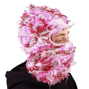 Casquettes de cyclisme Distressed Knitted Full Face Ski Shiesty Mask Camouflage Unisex Handmade Windproof Funny