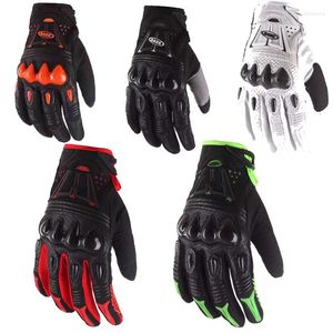 Guantes de ciclismo 2023 Moteado ATV MTB BMX Motocicleta Protección todoterreno Fibra de carbono Equipo de carreras de cuero puro