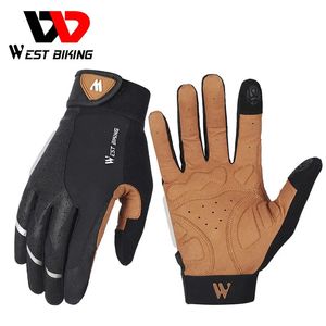 Gants de cyclisme WEST BIKING, mitaines respirantes à doigts complets, vtt, vélo, sport, hommes et femmes, printemps, automne, gymnastique, moto, 231023