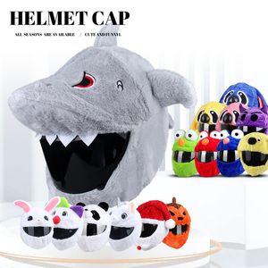 Casques de cyclisme Couverture de casque de moto Chapeau en peluche de dessin animé avec de grandes oreilles flexibles et étui de protection drôle pour l'équitation 230923