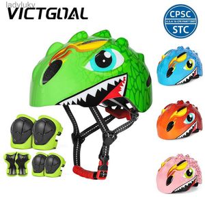 Cycling Helmets Victgoal Kids Casco de bicicleta Infantil Deportes Protección de ciclismo Conjuntos de almohadilla de rodilla Balance Bike Roller Casco de patinaje Atugo240109