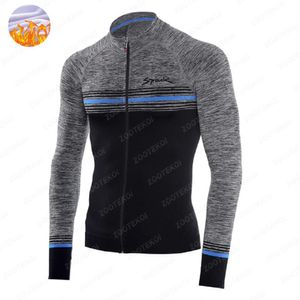 Chaquetas de ciclismo Spiukful Invierno Polar térmico Ropa de ciclismo Hombres Jersey de manga larga Ropa de bicicleta para montar al aire libre Polar cálido de calidad superior 231216