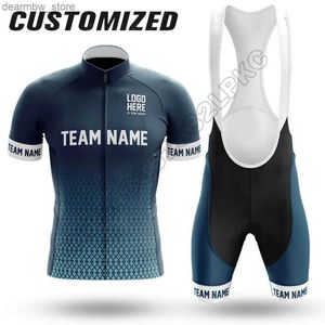 Cycling Jersey Sets 2022 Nombre de personalización Jersey Cycling Juego de ciclismo corto Summer Summer Team Clothing Cycling Mtb Maillot Ropa Ciclismo Bicyc Wear L48