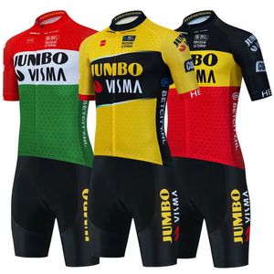 Cycling Jersey Sets 2023 Jumbo Visma Team Bicycle Clothing Men Road Bike Wear Racing Clothes Breathable Set Ropa Ciclismo Maillot 231114