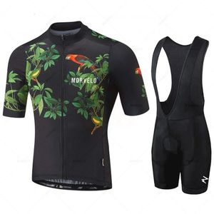 Cycling Jersey Sets 2023 Morvelo set Summer anti UV MTB Men S Bike Bicycle Suit Pro Team UNIFORM COMBING MAILLOT CICLISMO Ropa 230815