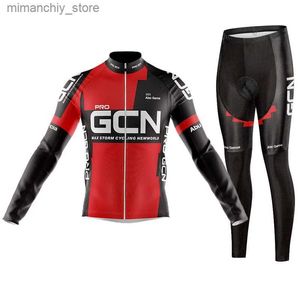 Cycling Jersey Sets 2023 NEW Pro Gcn Team Autumn Cycling Jersey Set Bib Pants Ropa Mountain Bike Jersey 9D Gel Cycling Pants Long Seve Suit Q231107
