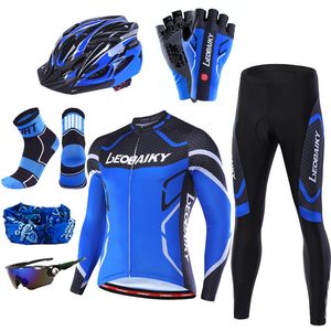 Maillot de cyclisme ensembles de haute qualité Pro vélo maillot manches longues ensemble hommes vélo vêtements vtt Cycle porter 3D rembourré respirant Sportswear Kits complets 230612