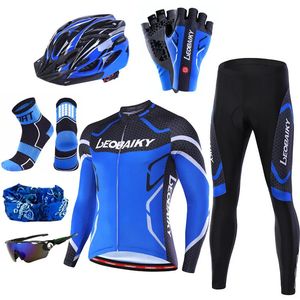 Ensembles de maillots de cyclisme de haute qualité Pro vélo manches longues ensemble hommes vêtements de vélo vtt Cycle Wear 3D rembourré vêtements de sport respirants Kits complets 231009