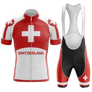 Ensembles de maillots de cyclisme Drapeau national suisse Costume de cyclisme rouge Uniforme de vélo d'été Ensemble de vélo Vêtements de sport de course de vélo de montagne cycling jersey 231120