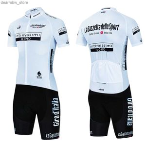 Jersey de cyclisme Sets Tour de Italie Ditalia Pink Cycling Jersey Set Breathab Cyling Clothing Vêtements Mtb Bicyc Bib Pants Bike Race Sportswear L48