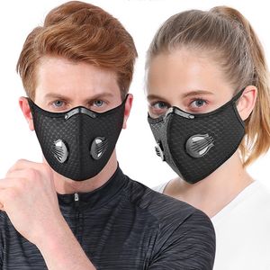 Nouveaux masques de cyclisme avec respirateur à valve respiratoire Sports de plein air Masques pour le visage PM2.5 Masque anti-poussière anti-pollution Filtre à charbon actif DHL