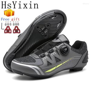 Zapatos en bicicleta MTB Velocidad de montar zapatillas de botas de carretera planas para hombres Pedal de bicicleta de montaña SPD SH