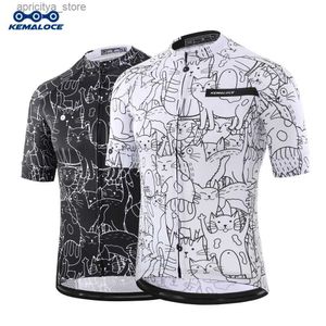 Shorts cyclistes kaloce Jersey cycliste hommes femmes Summer Short Seeves Vêtements Bike Road White Black Cartoon Breathab 2024 Bicyc Shirts L48