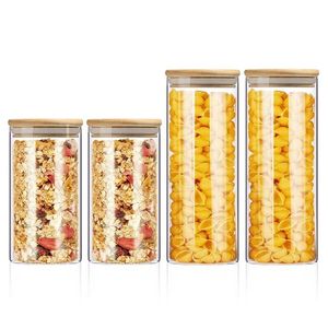 Conteneurs de stockage de cylindre, bocaux en verre scellés, boîte de cuisine à haute teneur en Borosilicate, réservoir de stockage de grains de café, Gscpa