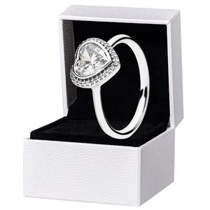 CZ Diamond Love Heart Rings pour Pandora Authentic Sterling Silver Wedding Designer Bijoux pour femmes Girlfriend Gift Engagement Anneau avec boîte de vente au détail d'origine