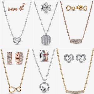 CZ Pendentif Collier Femmes Collier En Forme De Coeur Chaîne Earstuds Bijoux De Fiançailles Cadeau DIY Fit Pandora Designer Colliers Bracelet